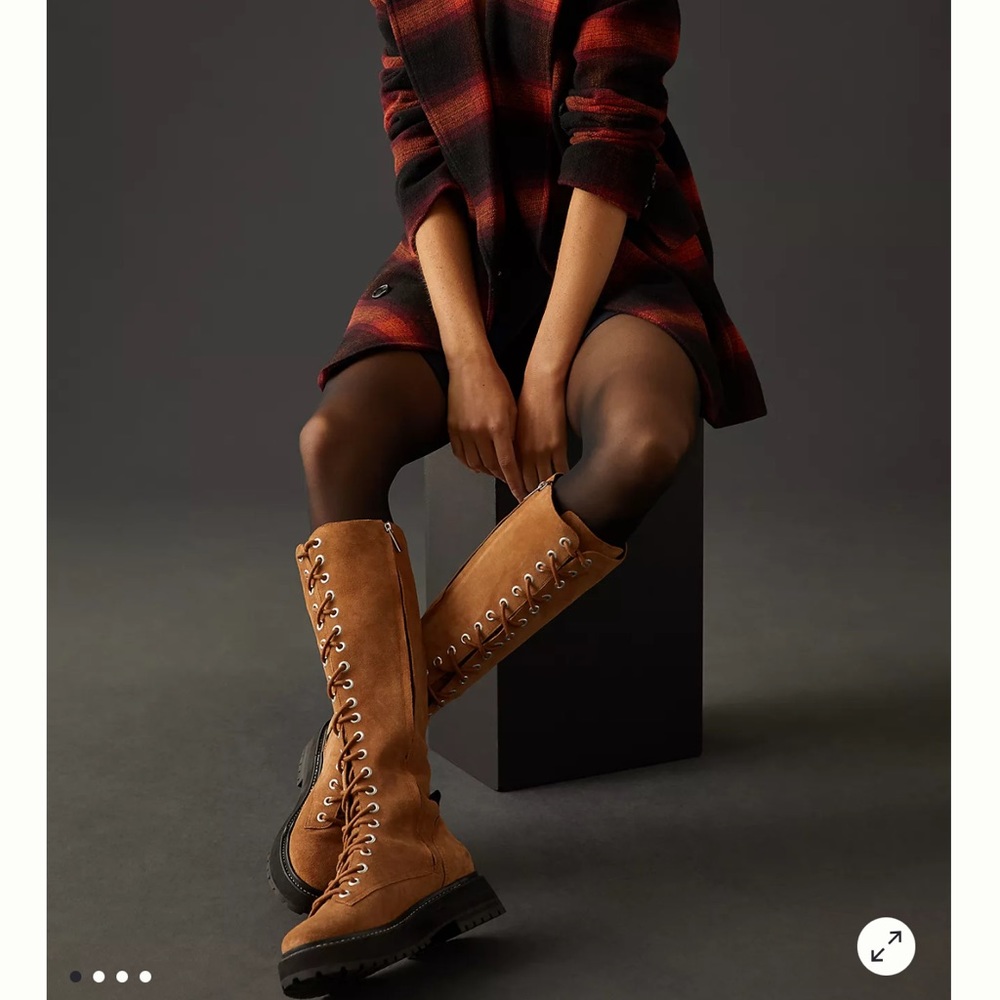 Larroudé Lara lace up Boots in brown size 38.5 - Picture 4 of 11
